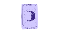 the moon tarot card on a black background