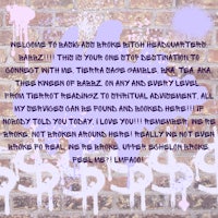 a purple sign with the words welcome to the band banging bitch writers