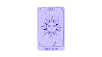 the sun tarot card on a black background